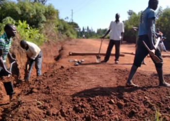 Residents Embark on Building 16km Road Using Hand Hoes