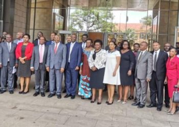 PSFU Board Members in a group photo with Prime Minister, Ruhakana Rugunda and ex members at last year’s Annual General Meeting