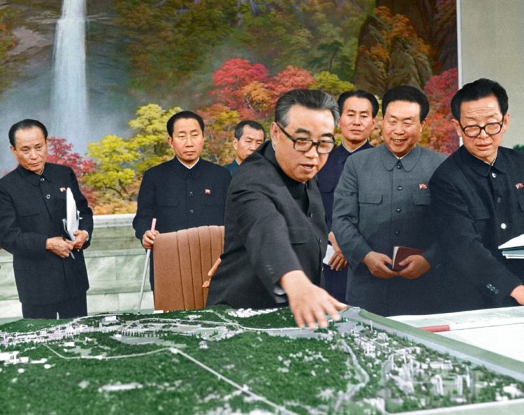 President Kim Il Sung and Japanese Figures