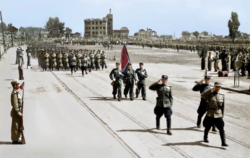Military parade of the heroic KPA in celebration of the victorious war