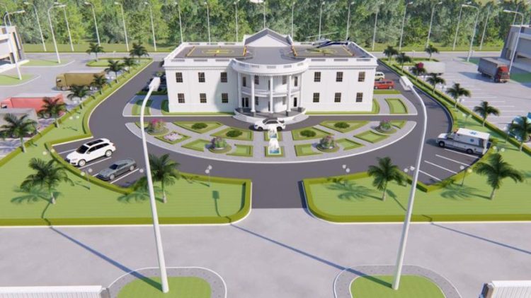 An aerial view of the administration block's proposed look and design