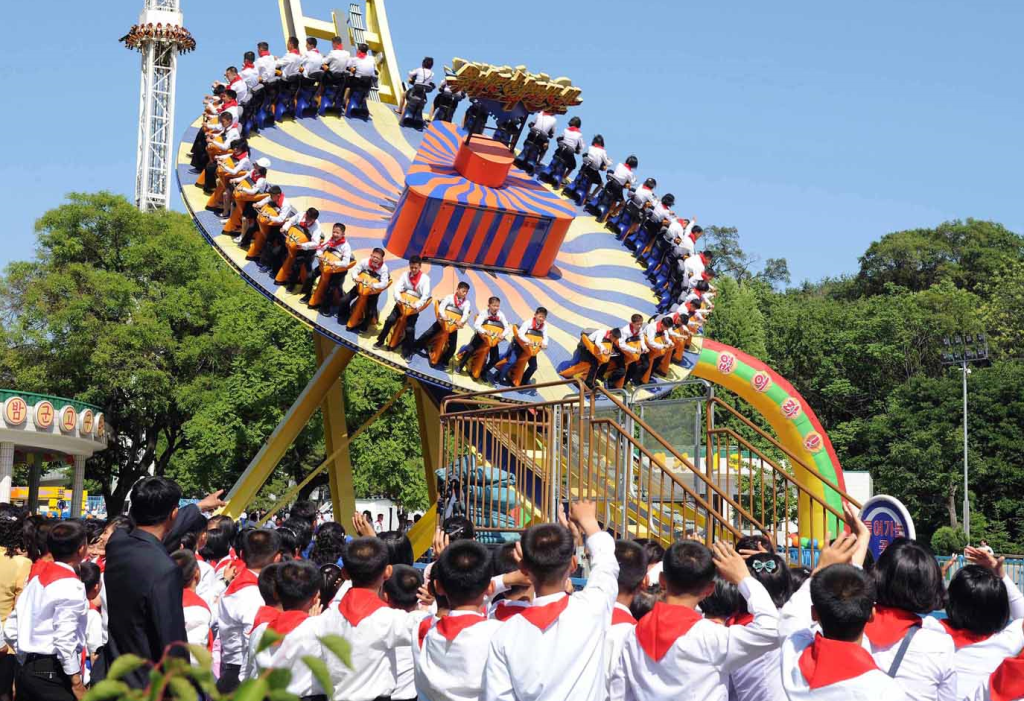 At an amusement park