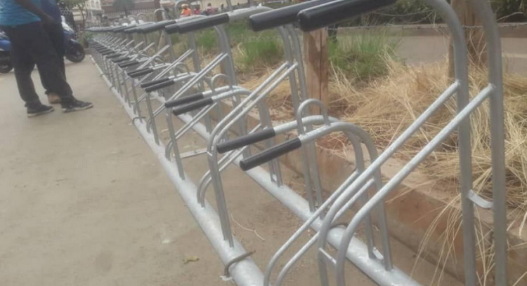 KCCA Installs Bike Racks Along Non-Motorised Transport Corridor